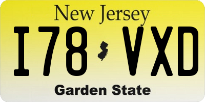 NJ license plate I78VXD