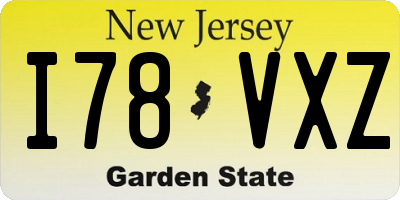 NJ license plate I78VXZ