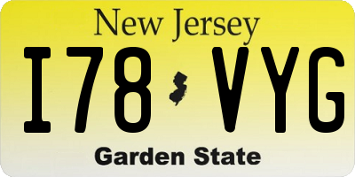 NJ license plate I78VYG