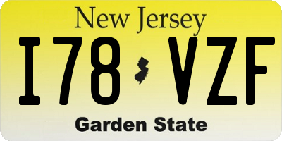 NJ license plate I78VZF