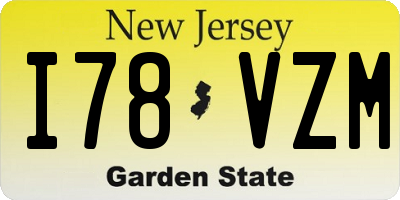 NJ license plate I78VZM