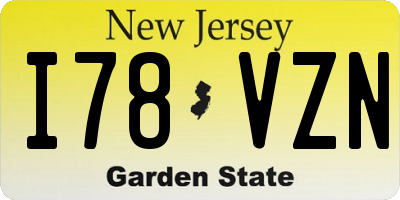 NJ license plate I78VZN