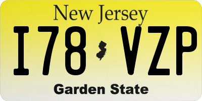 NJ license plate I78VZP