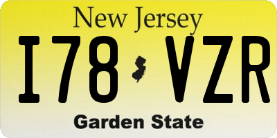 NJ license plate I78VZR