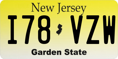 NJ license plate I78VZW