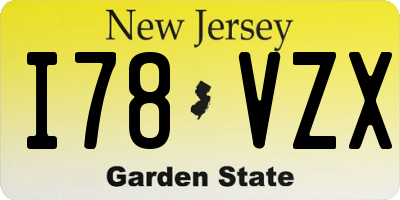 NJ license plate I78VZX