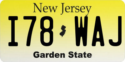 NJ license plate I78WAJ