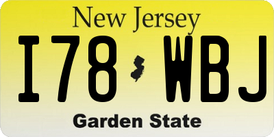 NJ license plate I78WBJ