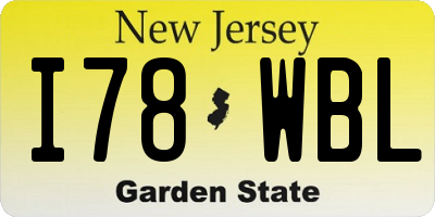 NJ license plate I78WBL