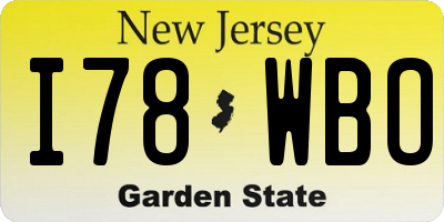 NJ license plate I78WBO