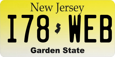 NJ license plate I78WEB