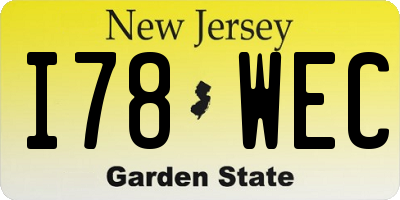 NJ license plate I78WEC
