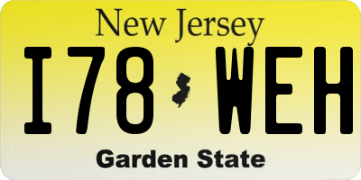 NJ license plate I78WEH