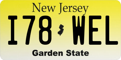 NJ license plate I78WEL