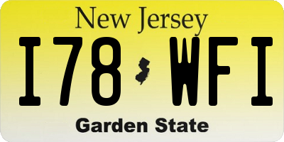 NJ license plate I78WFI