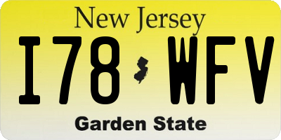 NJ license plate I78WFV