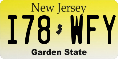 NJ license plate I78WFY