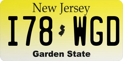 NJ license plate I78WGD