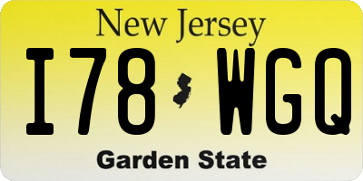 NJ license plate I78WGQ