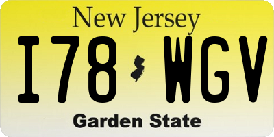 NJ license plate I78WGV