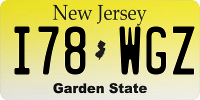 NJ license plate I78WGZ