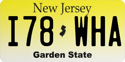 NJ license plate I78WHA