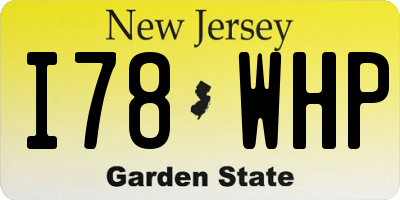 NJ license plate I78WHP