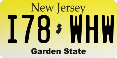 NJ license plate I78WHW