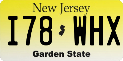 NJ license plate I78WHX