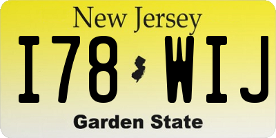 NJ license plate I78WIJ