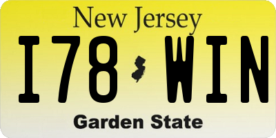 NJ license plate I78WIN