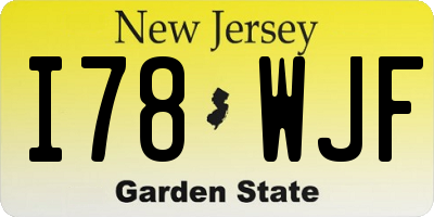 NJ license plate I78WJF