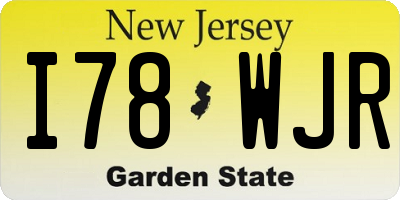 NJ license plate I78WJR