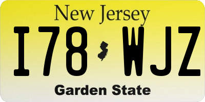 NJ license plate I78WJZ
