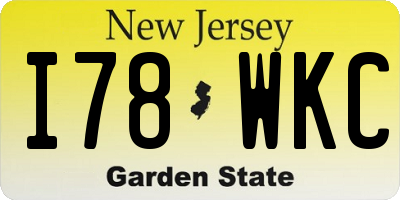 NJ license plate I78WKC