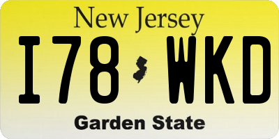 NJ license plate I78WKD