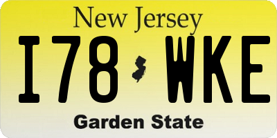 NJ license plate I78WKE