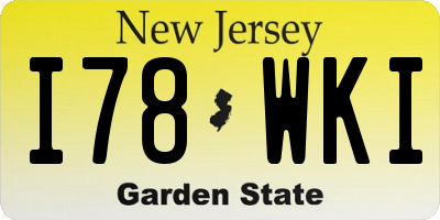 NJ license plate I78WKI