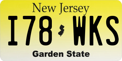 NJ license plate I78WKS