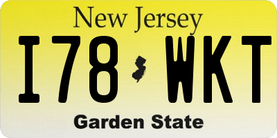 NJ license plate I78WKT