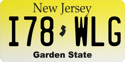 NJ license plate I78WLG