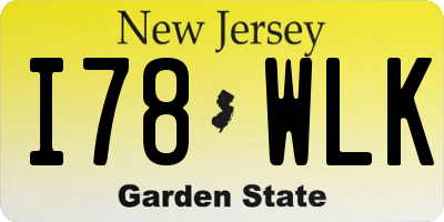 NJ license plate I78WLK