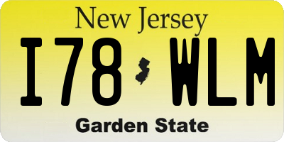 NJ license plate I78WLM