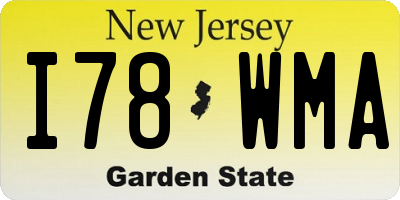 NJ license plate I78WMA