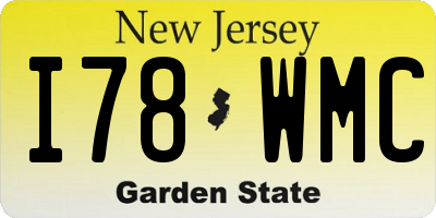 NJ license plate I78WMC