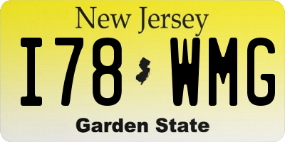 NJ license plate I78WMG