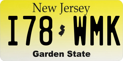 NJ license plate I78WMK