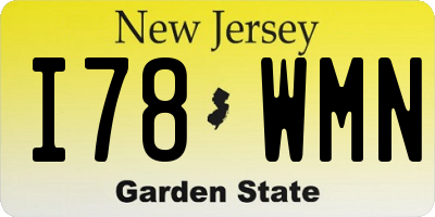 NJ license plate I78WMN