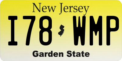NJ license plate I78WMP