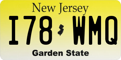 NJ license plate I78WMQ